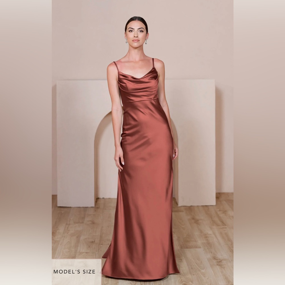 * LIKE NEW* Revelry Skye Satin Dress - Cinnamon Rose size 6